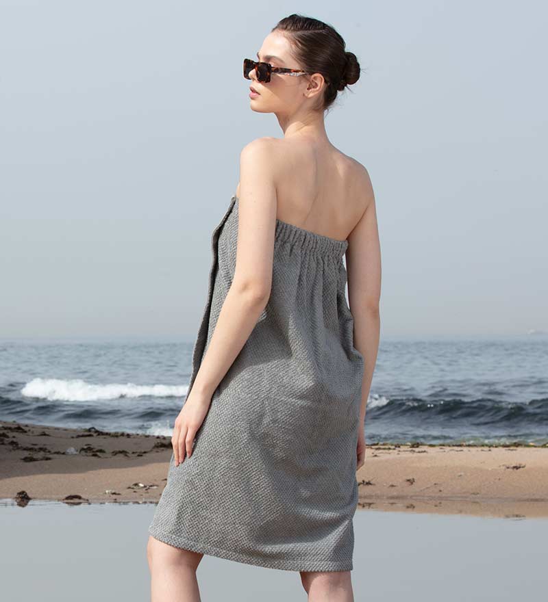 Women's Turkish Cotton Towel Wrap | OEKO-TEX® Certified | Pocket | S/M–XXL | 5 Colors