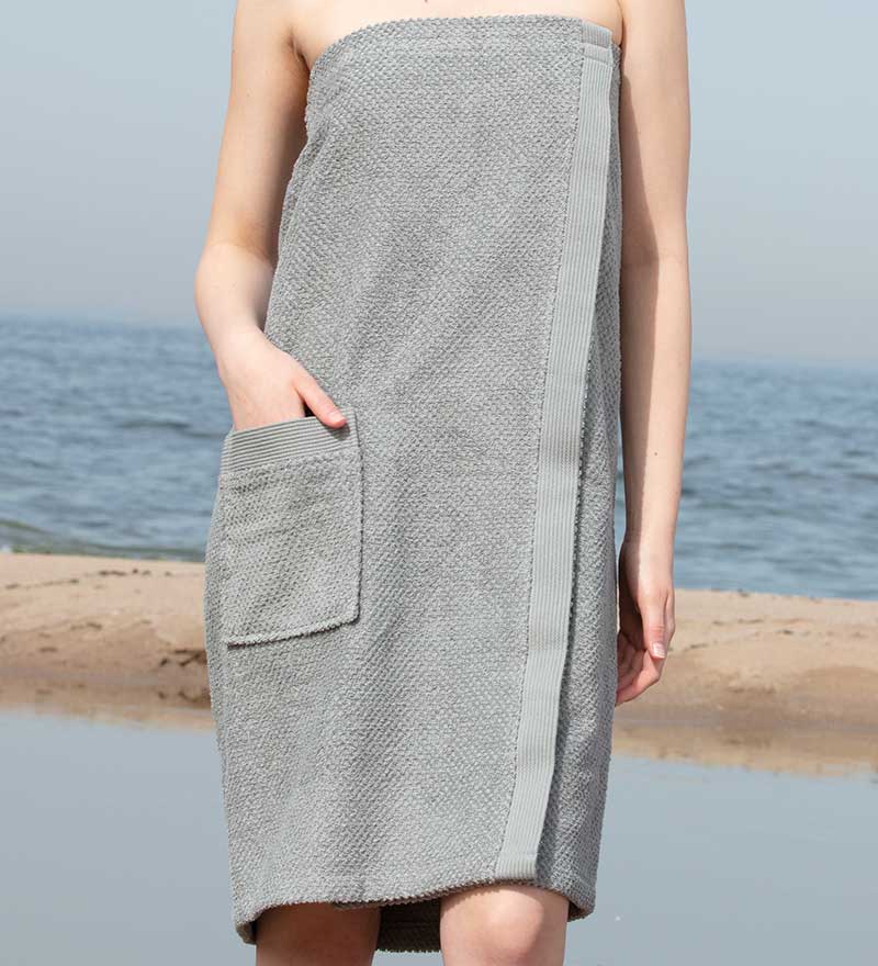 Women's Turkish Cotton Towel Wrap | OEKO-TEX® Certified | Pocket | S/M–XXL | 5 Colors