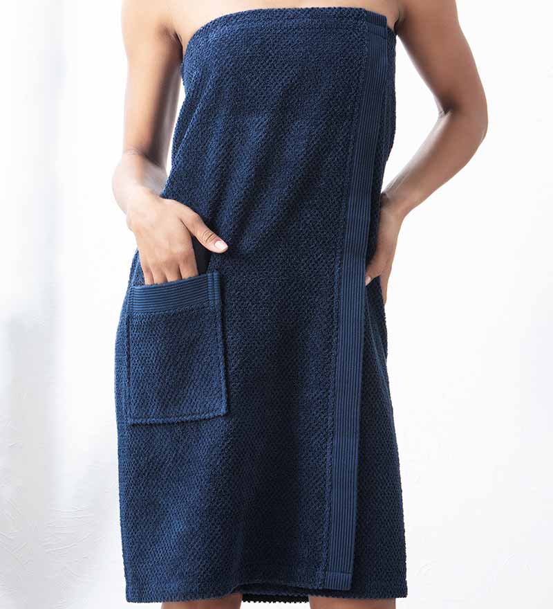 Women's Turkish Cotton Towel Wrap | OEKO-TEX® Certified | Pocket | S/M–XXL | 5 Colors