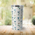 Colorful Flower Travel Mug | 20 oz | Double-Wall Insulated | 360° Wraparound Art | Lauren Ullrich Art