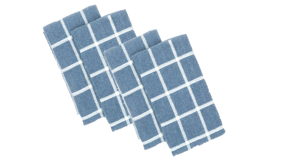 Upcycled Denim Kitchen Towels - Super Absorbent Terry Cloth | Set of 4
