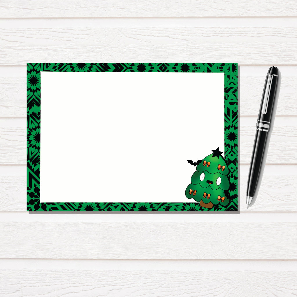 Goth Christmas Tree Notecard Stationary Set - 12 Notecards and