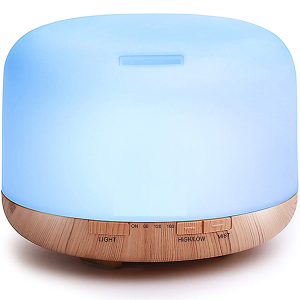 Color-Changing Essential Oil Aromatherapy Diffuser | 500ml | 7 LED Colors | Remote | 5-in-1 | 16 Hours