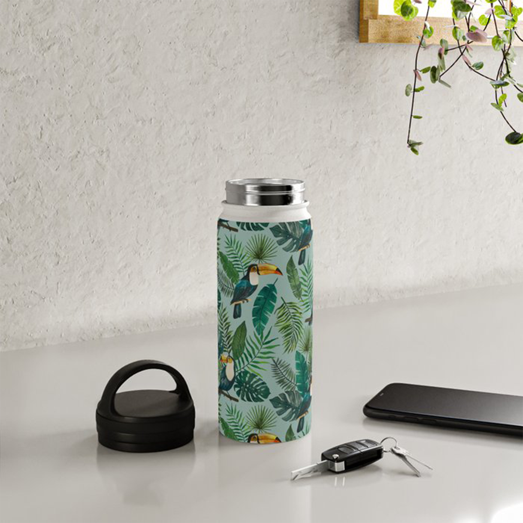 Tropical Toucan Handle Lid Water Bottle