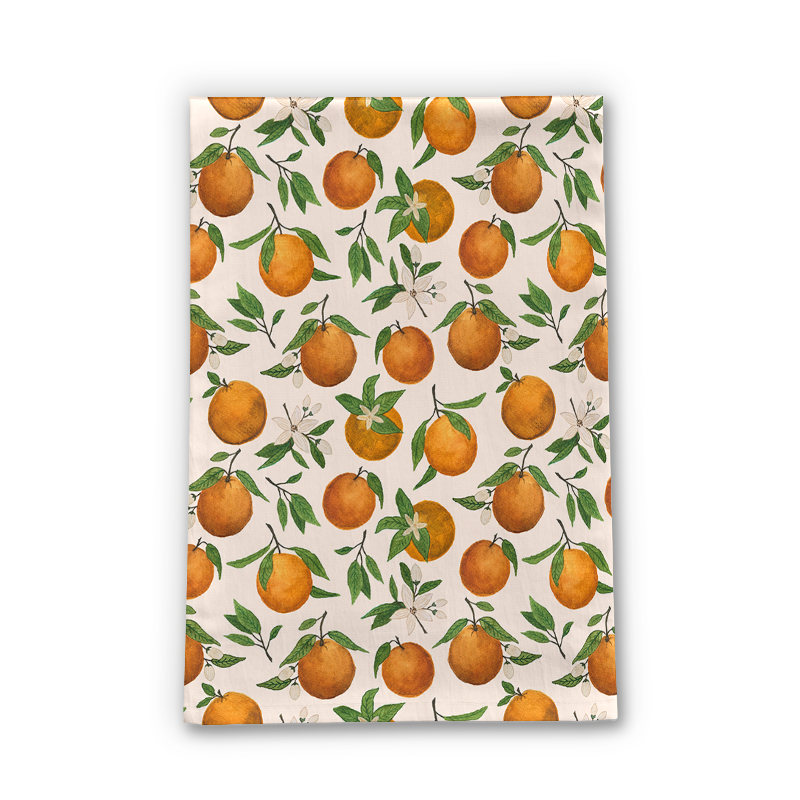 Orange Blossom Tea Towel | 18" x 30" | Cotton Twill | Machine Washable | Lauren Ullrich Art